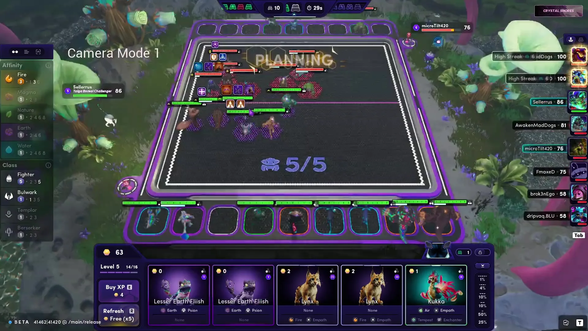 『Illuvium』のバトル画面において、プレイヤーはフィールド上のユニットを配置し、「PLANNING」フェーズで戦術を練っている様子が示されています。.